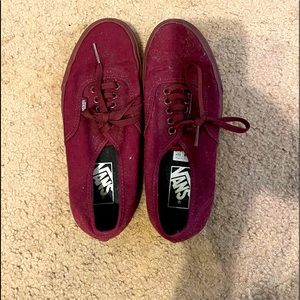 Burgundy Vans, Size 8.5